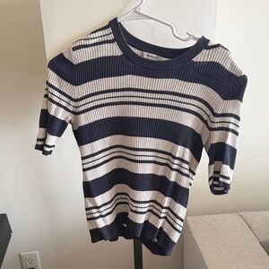 Madewell Navy and Cream Striped Sweater